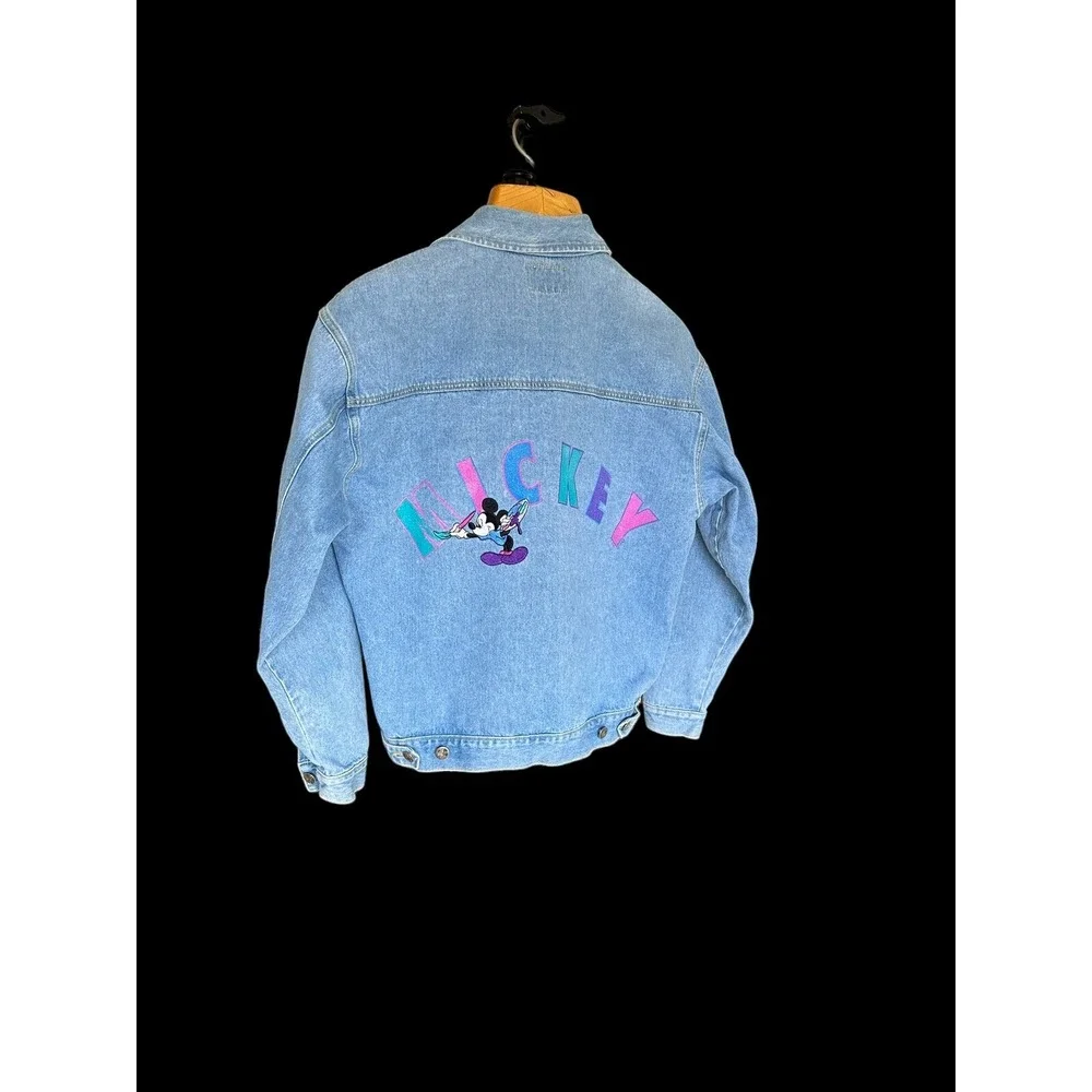Vintage Mickey M&CO. by Jerry Leigh Art Boho Denim Blue‎ Jean Jacket Sz Medium